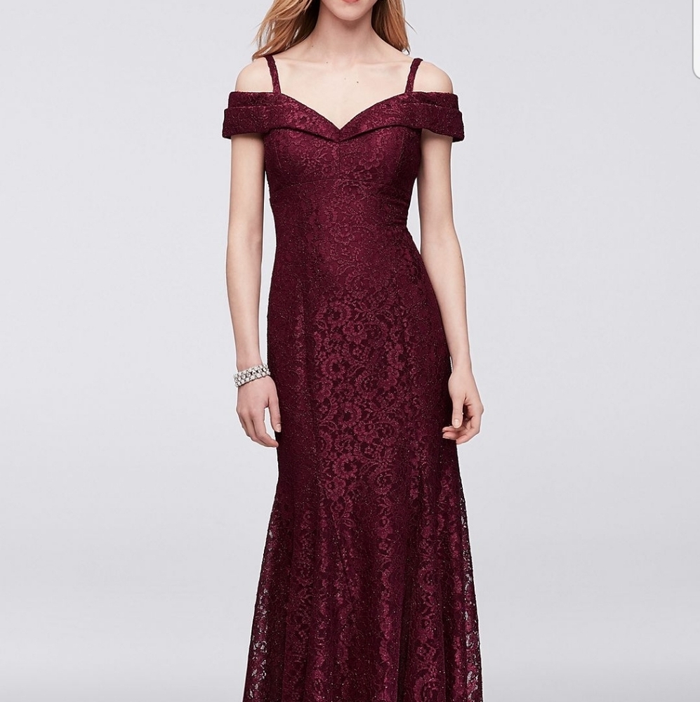 Lace Glitter Off The Shoulder Dress